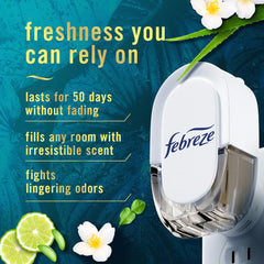 (3 pack) Febreze Plug In Air Freshener, Odor-Fighting Scented Oil Refill, Rainforest, 2 Refills