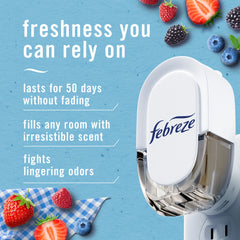 Febreze Plug In Air Freshener, Odor-Fighting Scented Oil Refill, Summer Berry Picking, 2 Refills