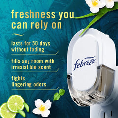 Febreze Plug Odor-Fighting Scented Oil Air Freshener Dual Refill Rainforest - 1.75 fl oz