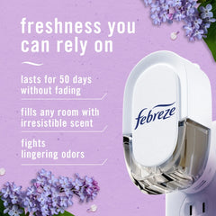 Pack of 2 Febreze Plug Odor-Fighting Air Freshener Oil Dual Refill Southern Lilac Mornings, 1.75 fl oz (Package May Vary)