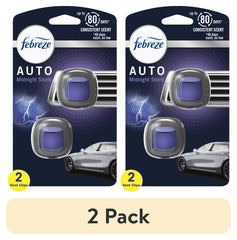 Febreze AUTO Air Freshener Vent Clip Midnight Storm Scent, .06 oz Car Vent Clip, Pack of 2