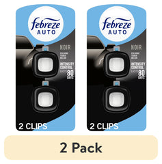 Febreze AUTO Car Air Freshener, Odor-Fighting Car Vent Clip, Noir, 2 Count