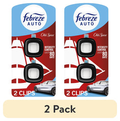 Febreze AUTO Car Air Freshener, Odor-Fighting Car Vent Clip, Old Spice, 2 Count