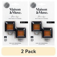 Maison & Muse Car Freshener Vent Clip, 2 Pack - Wild Vanilla & Caramel, Marilyn