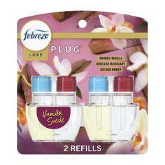 ( 3 Pack ) Febreze Plug In Air Freshener, Odor-Fighting Scented Oil Refill, Vanilla Suede Scent, 2 Refill