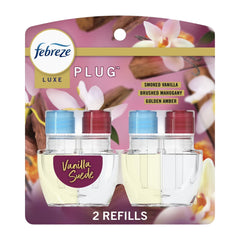 ( 3 Pack ) Febreze Plug In Air Freshener, Odor-Fighting Scented Oil Refill, Vanilla Suede Scent, 2 Refill