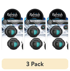 Refresh Your Car Mini Diffuser Car Air Fresheners, Lightning Bolt / Ice Storm Scent, 2 Pack