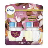 ( 4 Pack ) Febreze Plug In Air Freshener, Odor-Fighting Scented Oil Refill, Vanilla Suede Scent, 2 Refill