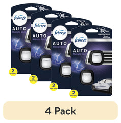 Febreze AUTO Car Air Freshener, Odor-Fighting Car Vent Clip, Midnight Storm, 2 Count
