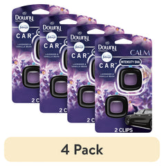 (4 pack) Febreze Odor Eliminating Car Air Freshener, Lavender & Vanilla Bean, 0.7 fl oz, 2 Count