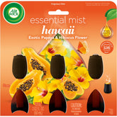 Air Wick Essential Mist Scented Oil Air Freshener Diffuser Refills, Hawaii Exotic Papaya and Hibiscus Flower, 3 Count