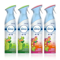 Febreze Air Freshener and Odor Eliminator Spray, Gain Original and Island Fresh Scents, 8.8oz (Pack of 4)