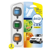Febreze Car Air Freshener, Odor-Fighting Car Vent Clip, Variety Pack, 3 Count