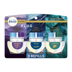 Febreze Plug In Air Freshener, Odor-Fighting Scented Oil Refill, Elemental Mix, 3 Refill