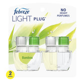 Febreze Plug In Air Freshener, Odor-Fighting Scented Oil Refill, Light Bamboo Scent, 2 Refills