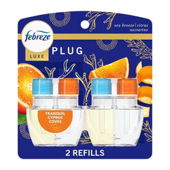 Febreze Plug In Air Freshener, Odor-Fighting Scented Oil Refill, Tranquil Cyprus Coves Scent