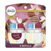 Febreze Plug In Air Freshener, Odor-Fighting Scented Oil Refill, Vanilla Suede Scent, 2 Refill