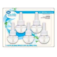 Great Value Plug-In Scented Oil Refills, Linen Fresh, 0.67 oz, 5 Count