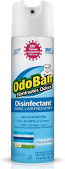 OdoBan Ready-to-Use 360-Degree Continuous Spray Disinfectant and Harsh Aroma Eliminator, Fabric and Air Freshener, 14.6 Ounces, Fresh Linen Scent