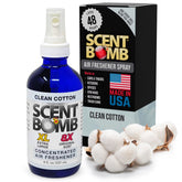 Scent Bomb Clean Cotton Air Freshener 8 oz Spray, Long-Lasting Odor Eliminator for Home & Car, Effective Deodorizer Spray for Kitchen, Bathroom, Fresh Room Spray & Smell Neutralizer