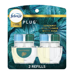 (6 pack) Febreze Plug In Air Freshener, Odor-Fighting Scented Oil Refill, Rainforest, 2 Refills