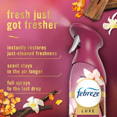 Febreze Air Mist Luxe Air Freshener Spray, Vanilla Suede, 8.1oz, 2 Count