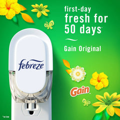 (6 pack) Febreze Plug In Air Freshener, Odor-Fighting Scented Oil Refill, Gain Scent, 2 Refills