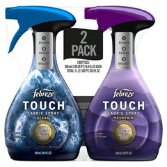 Febreze Touch Fabric Spray, Ocean & Mountain Scents, 16.9 oz, 2-Pack