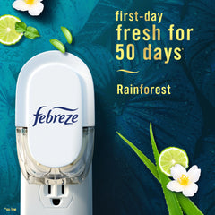 Febreze Plug In Air Freshener, Odor-Fighting Scented Oil Refill, Rainforest, 2 Refills