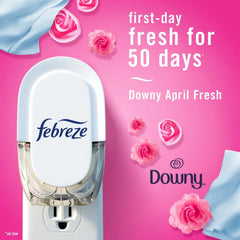 Febreze Plug In Air Freshener, Odor-Fighting Scented Oil Refill, Air Fresheners for Home and Bathroom and Kitchen, Long Lasting for Strong Odors, Downy April Fresh Scent, 0.87oz Refills, 3 Count