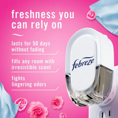 Febreze Plug In Air Freshener, Odor-Fighting Scented Oil Refill, Air Fresheners for Home and Bathroom and Kitchen, Long Lasting for Strong Odors, Downy April Fresh Scent, 0.87oz Refills, 3 Count