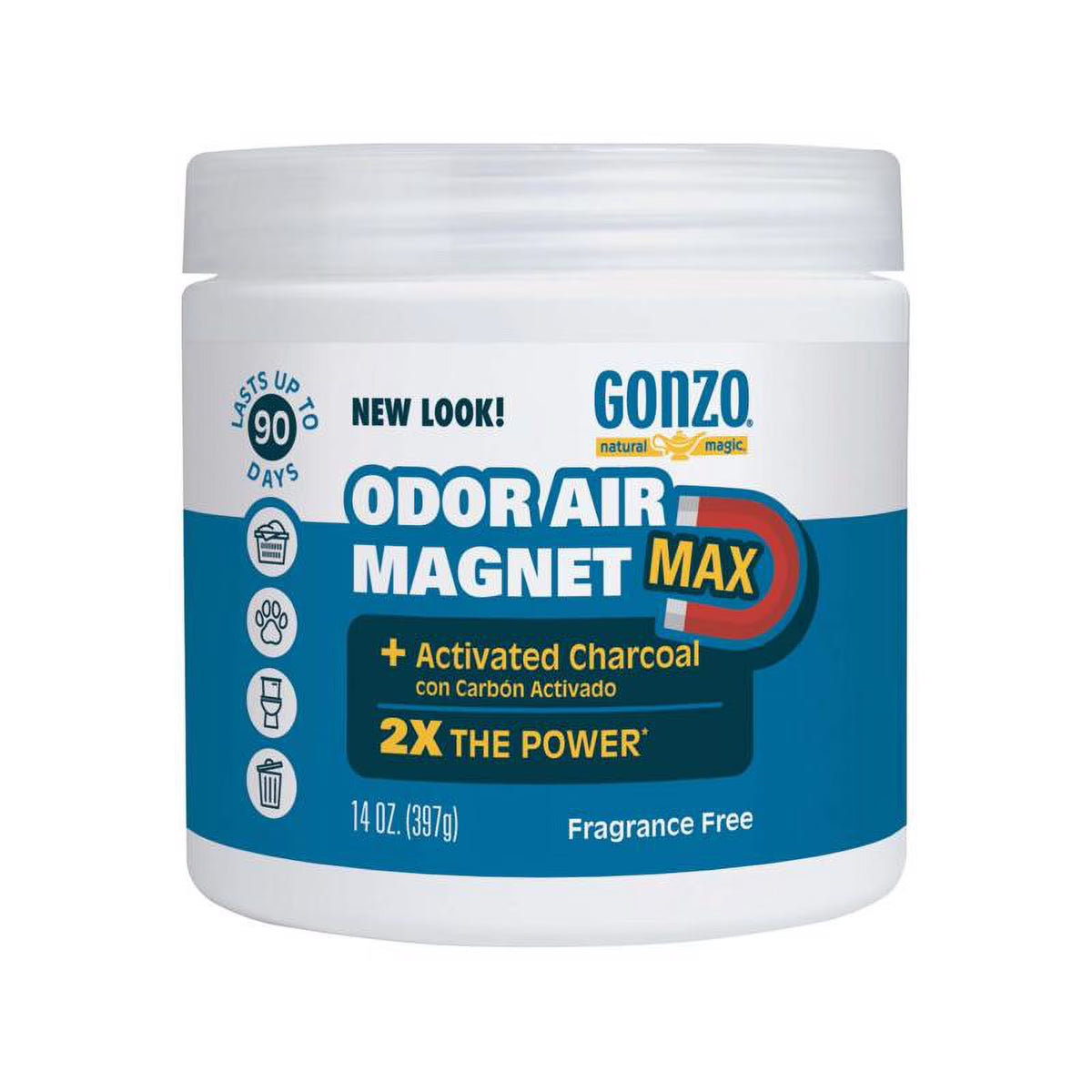 1 Pc, Gonzo Natural Magic Fresh Scent Odor Air Magnet 14 Oz Gel