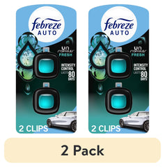 Febreze AUTO Car Air Freshener, Odor-Fighting Car Vent Clip, Unstopables Fresh, 2 Count