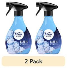 (2 pack) Febreze AUTO Car Fabric Spray, Odor Fighting Air Freshener, Platinum Ice, 12.5 fl oz