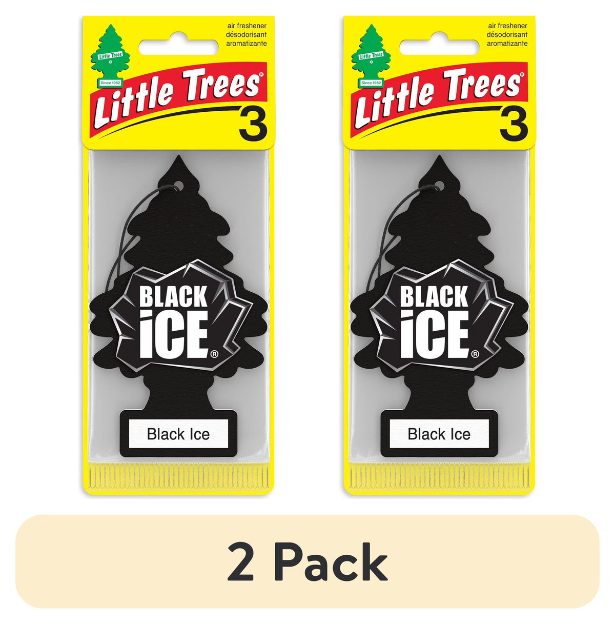 Little Trees Air Freshener Black Ice Fragrance 3-Pack