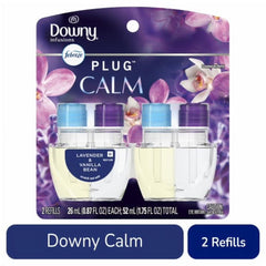 2X - Febreze Odor-Fighting Fade Defy PLUG Air Freshener Downy Calm Oil Refills