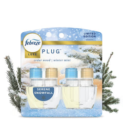 ( 3 Pack ) Febreze Plug Refill Odor-Fighting Air Freshener Serene Snowfall Scent, 2 Count, 0.87 fl oz Each