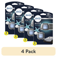 Febreze AUTO Car Air Freshener, Odor-Fighting Car Vent Clip, Ocean Breeze, 2 Count