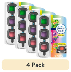 Febreze Car Air Freshener Vent Clip Gain Scents Variety Pack, .06 oz. Car Vent Clip, 3-Count