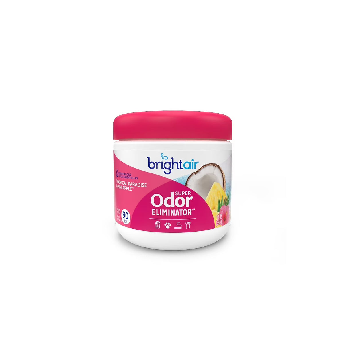 Bright Air Super Odor Eliminator Air Freshener Gel Tropical Paradise & Pineapple Scent 14 Oz.