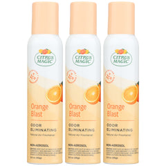 Citrus Magic Odor Eliminating Air Freshener Spray, Orange Blast, 3-Ounce, Pack of 3