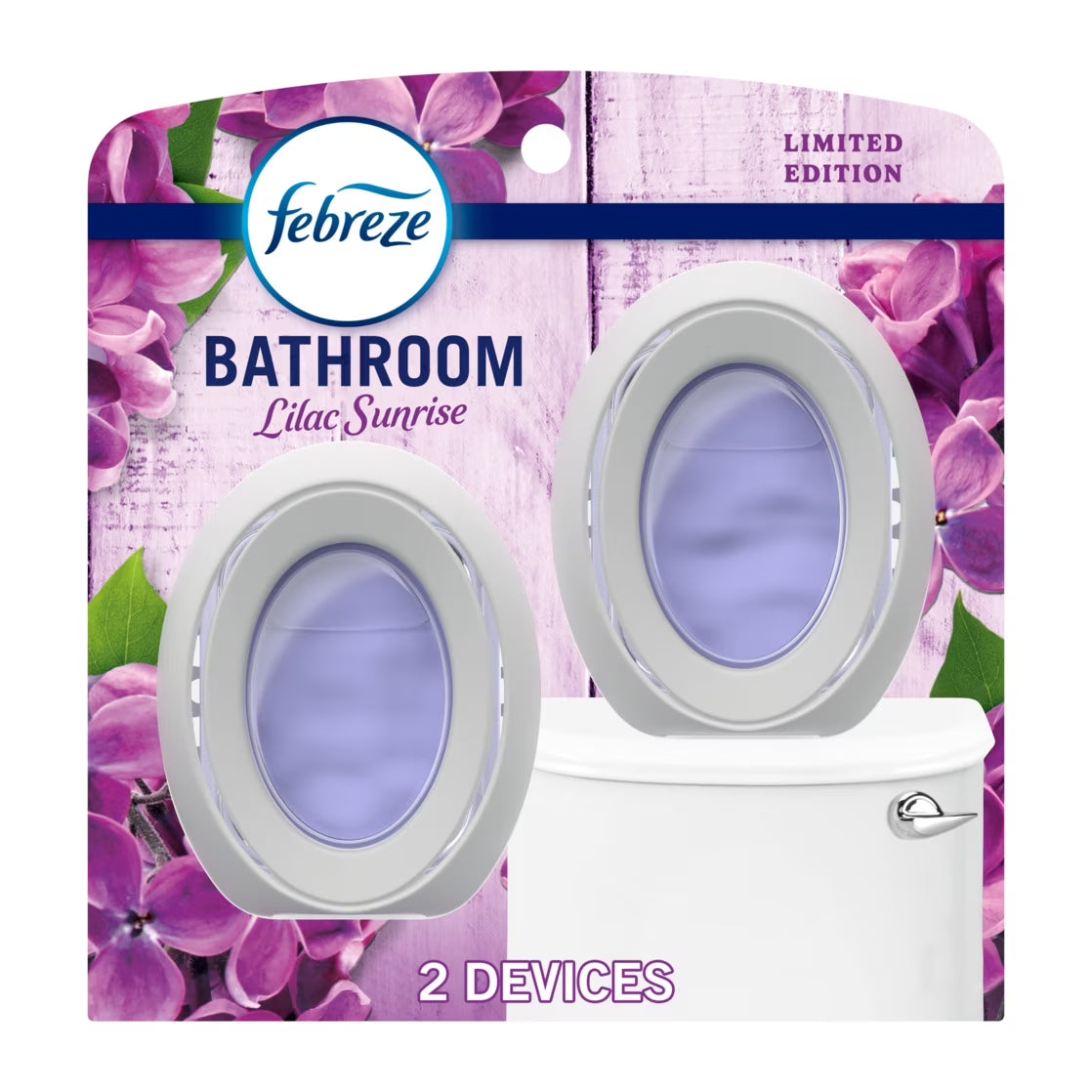 Febreze Bathroom Air Freshener, Odor-Fighting, Lilac, 2ct