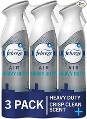 Febreze Air Freshener Spray, Heavy Duty Crisp Clean Scent, Odor Eliminator For Strong Odors, 8.8 Oz (Pack Of 3)