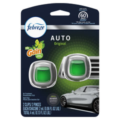 Febreze Car Odor-Eliminating Air Freshener, Gain Original, 2 ct