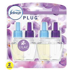 Febreze Odor-Eliminating Fade Defy PLUG Air Freshener Lilac, (2) .87 fl. oz. Oil Refills