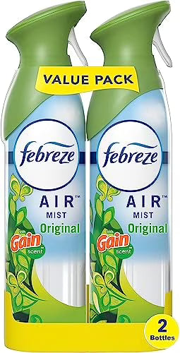 Febreze Odor-Fighting Air Freshener, with Gain Scent, Original Scent, Pack of 2, 8.8 fl oz each