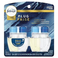 Febreze Origins Fade Defy PLUG Air Freshener & Odor Fighter, Ocean, 2 .87 fl. oz. Oil Refills