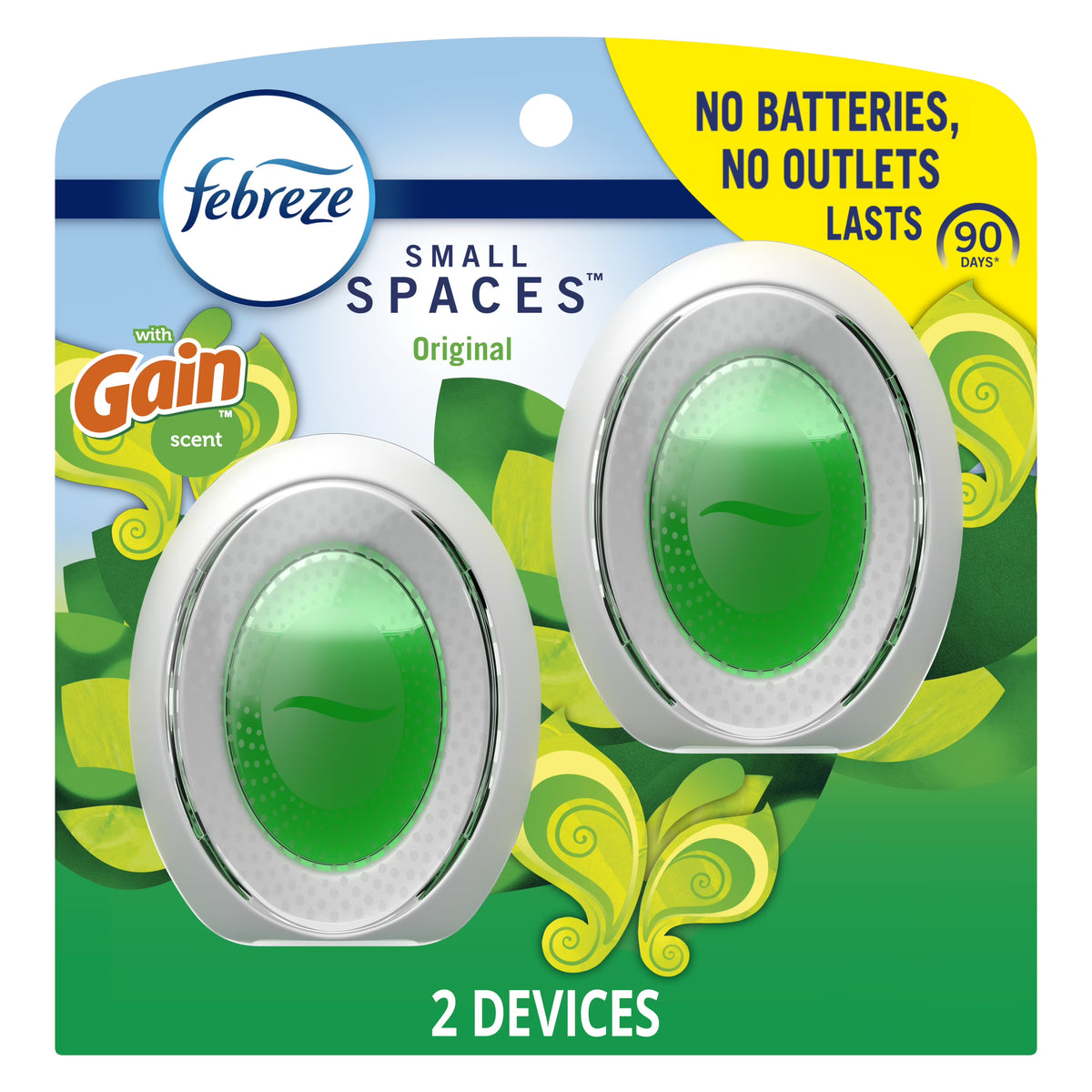 Febreze Small Spaces Air Freshener, Gain Original Scent, 2 Count