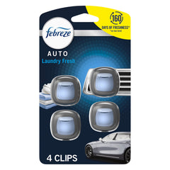 Febreze Vent Clip Car Air Freshener, Odor Eliminator, Laundry Fresh Scent, 2 CLIPS, 2 Packs