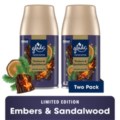 Glade® Automatic Spray Air Freshener Refill, Christmas Holiday Embers & Sandalwood , 6.2oz., 2 Count